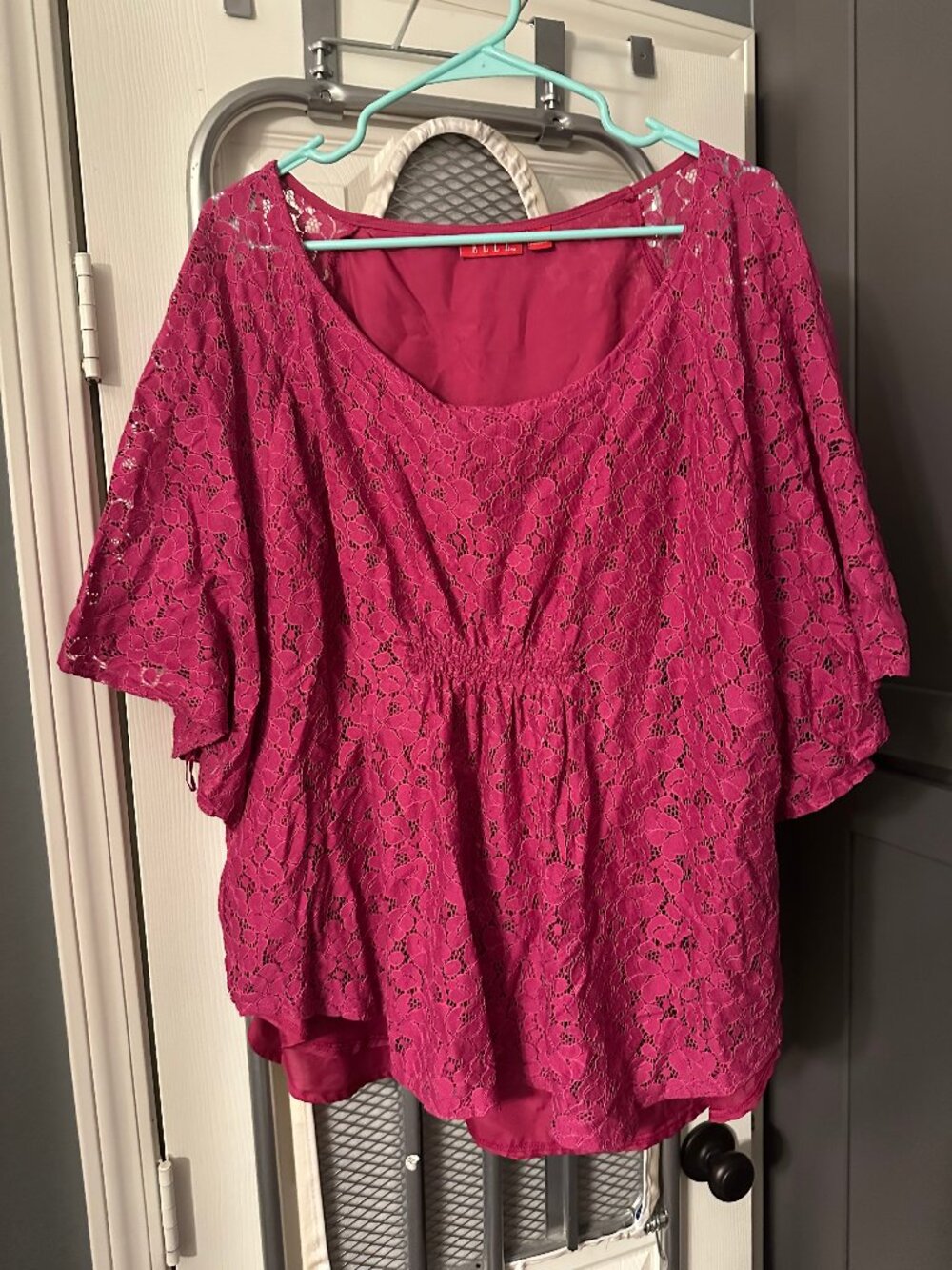 pink lace blouse